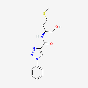 molecular formula C14H18N4O2S B5461266 N-[(1S)-1-(hydroxymethyl)-3-(methylthio)propyl]-1-phenyl-1H-1,2,3-triazole-4-carboxamide 
