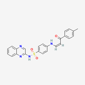 molecular formula C24H20N4O3S B5461289 4-{[3-(4-methylphenyl)-3-oxo-1-propen-1-yl]amino}-N-2-quinoxalinylbenzenesulfonamide 