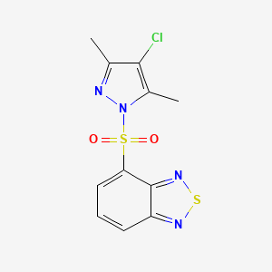 molecular formula C11H9ClN4O2S2 B5461297 4-[(4-chloro-3,5-dimethyl-1H-pyrazol-1-yl)sulfonyl]-2,1,3-benzothiadiazole 
