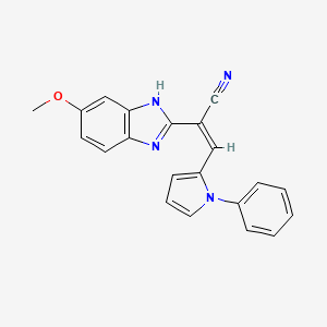 molecular formula C21H16N4O B5461303 2-(5-methoxy-1H-benzimidazol-2-yl)-3-(1-phenyl-1H-pyrrol-2-yl)acrylonitrile 
