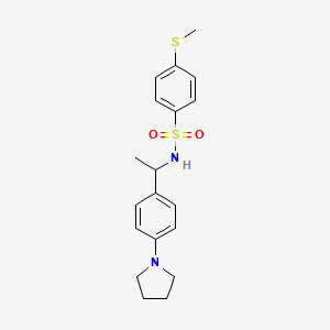 molecular formula C19H24N2O2S2 B5461310 4-(methylthio)-N-{1-[4-(1-pyrrolidinyl)phenyl]ethyl}benzenesulfonamide 