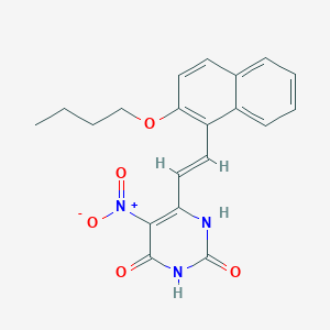 molecular formula C20H19N3O5 B5461325 6-[2-(2-butoxy-1-naphthyl)vinyl]-5-nitro-2,4(1H,3H)-pyrimidinedione 