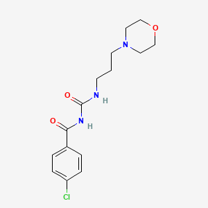 molecular formula C15H20ClN3O3 B5461333 4-chloro-N-({[3-(4-morpholinyl)propyl]amino}carbonyl)benzamide 