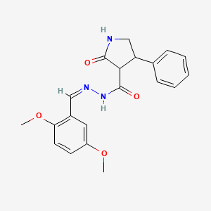 molecular formula C20H21N3O4 B5461361 N'-(2,5-dimethoxybenzylidene)-2-oxo-4-phenyl-3-pyrrolidinecarbohydrazide 