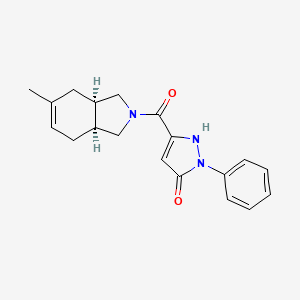 molecular formula C19H21N3O2 B5461372 5-{[(3aR*,7aS*)-5-methyl-1,3,3a,4,7,7a-hexahydro-2H-isoindol-2-yl]carbonyl}-2-phenyl-1,2-dihydro-3H-pyrazol-3-one 