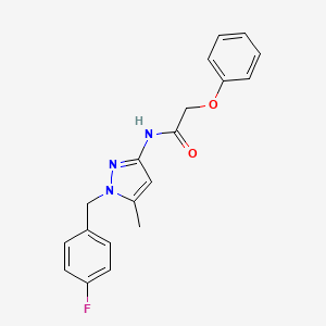 molecular formula C19H18FN3O2 B5461386 N-[1-(4-fluorobenzyl)-5-methyl-1H-pyrazol-3-yl]-2-phenoxyacetamide 