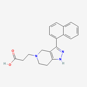 molecular formula C19H19N3O2 B5461402 3-[3-(1-naphthyl)-1,4,6,7-tetrahydro-5H-pyrazolo[4,3-c]pyridin-5-yl]propanoic acid hydrochloride 