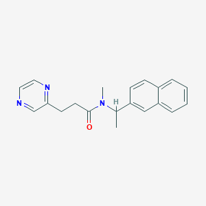 molecular formula C20H21N3O B5461404 N-methyl-N-[1-(2-naphthyl)ethyl]-3-pyrazin-2-ylpropanamide 