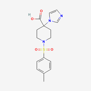 molecular formula C16H19N3O4S B5461405 4-(1H-imidazol-1-yl)-1-[(4-methylphenyl)sulfonyl]piperidine-4-carboxylic acid 