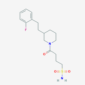 molecular formula C17H25FN2O3S B5461406 4-{3-[2-(2-fluorophenyl)ethyl]-1-piperidinyl}-4-oxo-1-butanesulfonamide 