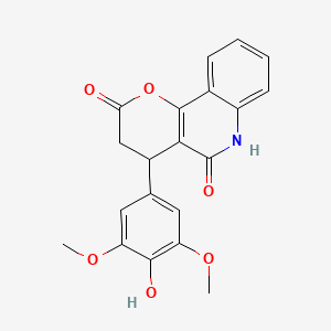 molecular formula C20H17NO6 B5461422 4-(4-hydroxy-3,5-dimethoxyphenyl)-4,6-dihydro-2H-pyrano[3,2-c]quinoline-2,5(3H)-dione 