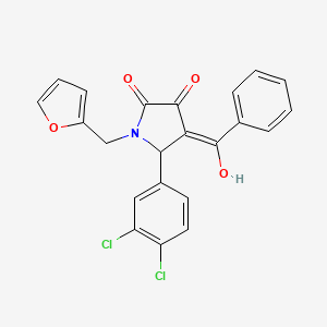 molecular formula C22H15Cl2NO4 B5461424 4-benzoyl-5-(3,4-dichlorophenyl)-1-(2-furylmethyl)-3-hydroxy-1,5-dihydro-2H-pyrrol-2-one 