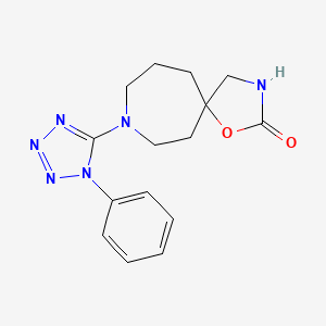 molecular formula C15H18N6O2 B5461436 8-(1-phenyl-1H-tetrazol-5-yl)-1-oxa-3,8-diazaspiro[4.6]undecan-2-one 