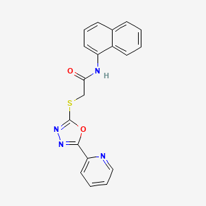 molecular formula C19H14N4O2S B5461438 N-1-naphthyl-2-{[5-(2-pyridinyl)-1,3,4-oxadiazol-2-yl]thio}acetamide 