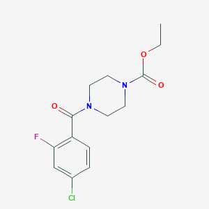 molecular formula C14H16ClFN2O3 B5461460 ethyl 4-(4-chloro-2-fluorobenzoyl)-1-piperazinecarboxylate 