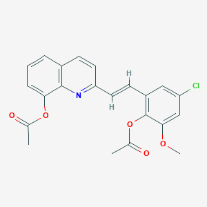 molecular formula C22H18ClNO5 B5461468 2-{2-[2-(acetyloxy)-5-chloro-3-methoxyphenyl]vinyl}-8-quinolinyl acetate 