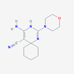 molecular formula C14H21N5O B5461485 4-amino-2-(4-morpholinyl)-1,3-diazaspiro[5.5]undeca-2,4-diene-5-carbonitrile 