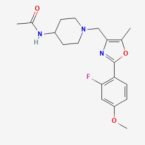 N-(1-{[2-(2-fluoro-4-methoxyphenyl)-5-methyl-1,3-oxazol-4-yl]methyl}piperidin-4-yl)acetamide