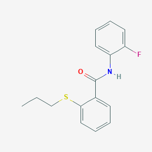 molecular formula C16H16FNOS B5461498 N-(2-fluorophenyl)-2-(propylthio)benzamide 
