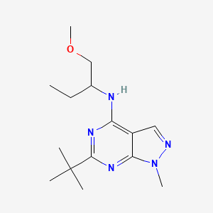 molecular formula C15H25N5O B5461529 6-tert-butyl-N-[1-(methoxymethyl)propyl]-1-methyl-1H-pyrazolo[3,4-d]pyrimidin-4-amine 
