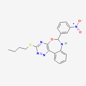 molecular formula C20H19N5O3S B5461553 3-(butylthio)-6-(3-nitrophenyl)-6,7-dihydro[1,2,4]triazino[5,6-d][3,1]benzoxazepine 