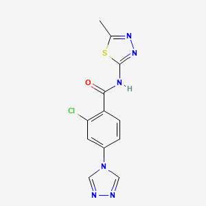 molecular formula C12H9ClN6OS B5461559 2-chloro-N-(5-methyl-1,3,4-thiadiazol-2-yl)-4-(4H-1,2,4-triazol-4-yl)benzamide 