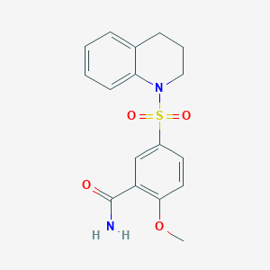 molecular formula C17H18N2O4S B5461562 5-(3,4-dihydro-1(2H)-quinolinylsulfonyl)-2-methoxybenzamide 