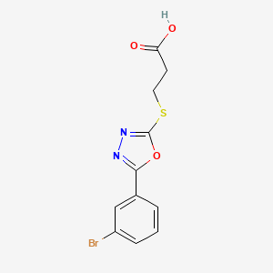 3-{[5-(3-bromophenyl)-1,3,4-oxadiazol-2-yl]thio}propanoic acid