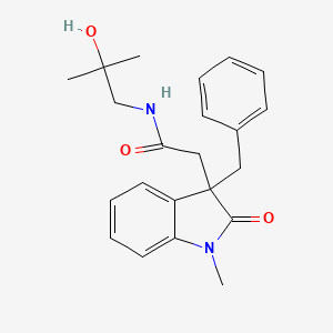 molecular formula C22H26N2O3 B5461631 2-(3-benzyl-1-methyl-2-oxo-2,3-dihydro-1H-indol-3-yl)-N-(2-hydroxy-2-methylpropyl)acetamide 
