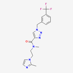 molecular formula C18H19F3N6O B5461658 N-methyl-N-[2-(2-methyl-1H-imidazol-1-yl)ethyl]-1-[3-(trifluoromethyl)benzyl]-1H-1,2,3-triazole-4-carboxamide 