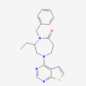 molecular formula C20H22N4OS B5461669 4-benzyl-3-ethyl-1-thieno[2,3-d]pyrimidin-4-yl-1,4-diazepan-5-one 