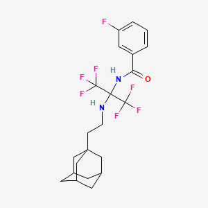 molecular formula C22H25F7N2O B5461676 N-[1-{[2-(1-adamantyl)ethyl]amino}-2,2,2-trifluoro-1-(trifluoromethyl)ethyl]-3-fluorobenzamide 