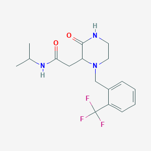 molecular formula C17H22F3N3O2 B5461681 N-isopropyl-2-{3-oxo-1-[2-(trifluoromethyl)benzyl]-2-piperazinyl}acetamide 