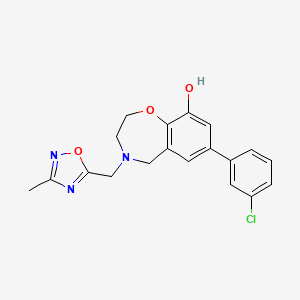 7-(3-chlorophenyl)-4-[(3-methyl-1,2,4-oxadiazol-5-yl)methyl]-2,3,4,5-tetrahydro-1,4-benzoxazepin-9-ol