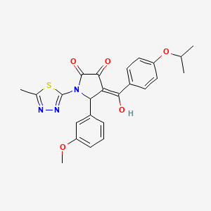 molecular formula C24H23N3O5S B5461703 3-hydroxy-4-(4-isopropoxybenzoyl)-5-(3-methoxyphenyl)-1-(5-methyl-1,3,4-thiadiazol-2-yl)-1,5-dihydro-2H-pyrrol-2-one 