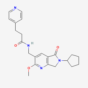 molecular formula C22H26N4O3 B5461710 N-[(6-cyclopentyl-2-methoxy-5-oxo-6,7-dihydro-5H-pyrrolo[3,4-b]pyridin-3-yl)methyl]-3-pyridin-4-ylpropanamide 