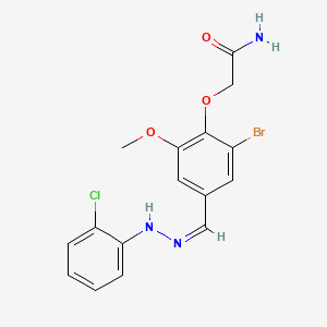 molecular formula C16H15BrClN3O3 B5461717 2-{2-bromo-4-[2-(2-chlorophenyl)carbonohydrazonoyl]-6-methoxyphenoxy}acetamide 