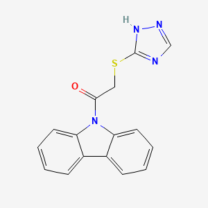 molecular formula C16H12N4OS B5461732 9-[(4H-1,2,4-triazol-3-ylthio)acetyl]-9H-carbazole 