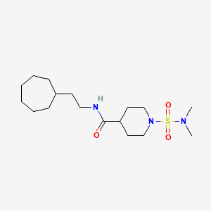 molecular formula C17H33N3O3S B5461735 N-(2-cycloheptylethyl)-1-[(dimethylamino)sulfonyl]-4-piperidinecarboxamide 