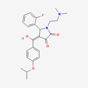 molecular formula C24H27FN2O4 B5461748 1-[2-(dimethylamino)ethyl]-5-(2-fluorophenyl)-3-hydroxy-4-(4-isopropoxybenzoyl)-1,5-dihydro-2H-pyrrol-2-one 