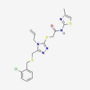 molecular formula C19H20ClN5OS3 B5461774 2-[(4-allyl-5-{[(2-chlorobenzyl)thio]methyl}-4H-1,2,4-triazol-3-yl)thio]-N-(4-methyl-1,3-thiazol-2-yl)acetamide 