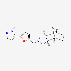 molecular formula C17H21N3O B5461779 (1R*,2R*,6S*,7S*)-4-{[5-(1H-pyrazol-3-yl)-2-furyl]methyl}-4-azatricyclo[5.2.1.0~2,6~]decane 