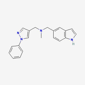 molecular formula C20H20N4 B5461804 (1H-indol-5-ylmethyl)methyl[(1-phenyl-1H-pyrazol-4-yl)methyl]amine 