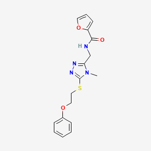 molecular formula C17H18N4O3S B5461807 N-({4-methyl-5-[(2-phenoxyethyl)thio]-4H-1,2,4-triazol-3-yl}methyl)-2-furamide 