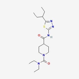 molecular formula C18H31N5O2S B5461822 N~1~,N~1~-diethyl-N~4~-[5-(1-ethylpropyl)-1,3,4-thiadiazol-2-yl]-1,4-piperidinedicarboxamide 