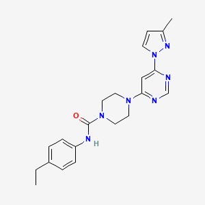 molecular formula C21H25N7O B5461829 N-(4-ethylphenyl)-4-[6-(3-methyl-1H-pyrazol-1-yl)-4-pyrimidinyl]-1-piperazinecarboxamide 