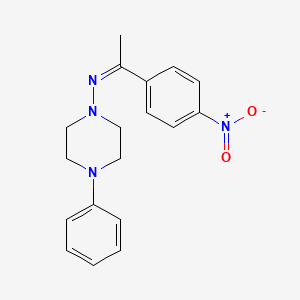 molecular formula C18H20N4O2 B5461839 N-[1-(4-nitrophenyl)ethylidene]-4-phenyl-1-piperazinamine 