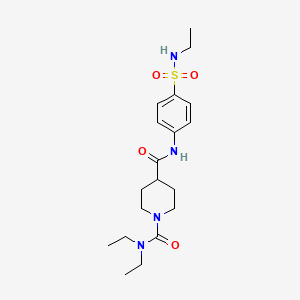 molecular formula C19H30N4O4S B5461847 N~1~,N~1~-diethyl-N~4~-{4-[(ethylamino)sulfonyl]phenyl}-1,4-piperidinedicarboxamide 