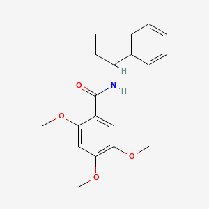 molecular formula C19H23NO4 B5461866 2,4,5-trimethoxy-N-(1-phenylpropyl)benzamide 