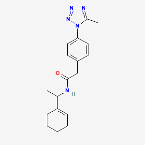 molecular formula C18H23N5O B5461891 N-(1-cyclohex-1-en-1-ylethyl)-2-[4-(5-methyl-1H-tetrazol-1-yl)phenyl]acetamide 